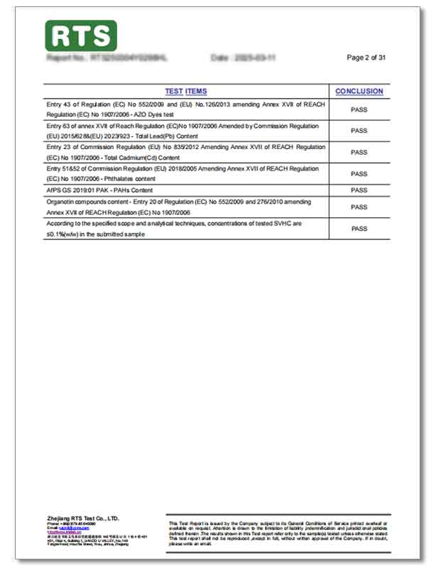 RTS test report for fleece waterproof picnic blanket heavy metal compliance RTS test report for fleece waterproof picnic blanket heavy metal compliance